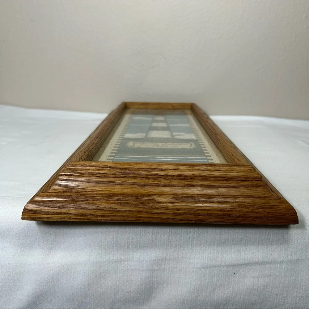 2 VTG Jay Zinn Crinkled Bodie Island -Portland Head Lighthouse Prints Wood Frame